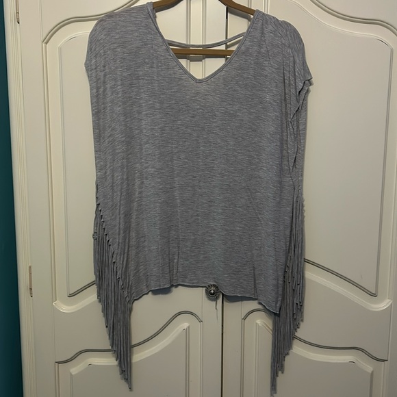 Gray Fringe Tank Top Women’s Size Small - Picture 1 of 6